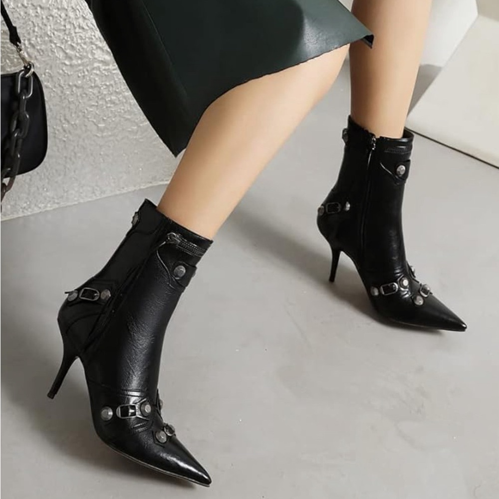 NIB Pointed Toe Stiletto Booties High Heels 7.5 NEW